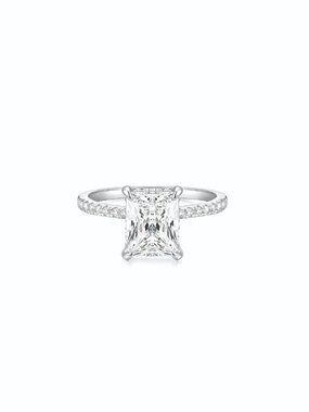 TIGRADE 4CT Engagement Ring for Women Radiant Cut cz Wedding Band, size 5.5